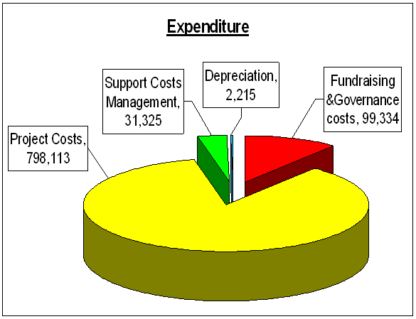 Pie chart showing breakdown of total Expenditure